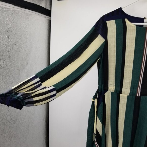 Anthropologie Sunday in Brooklyn Leger Striped Long Sleeved Dress XS Boho Artsy - Picture 4 of 11